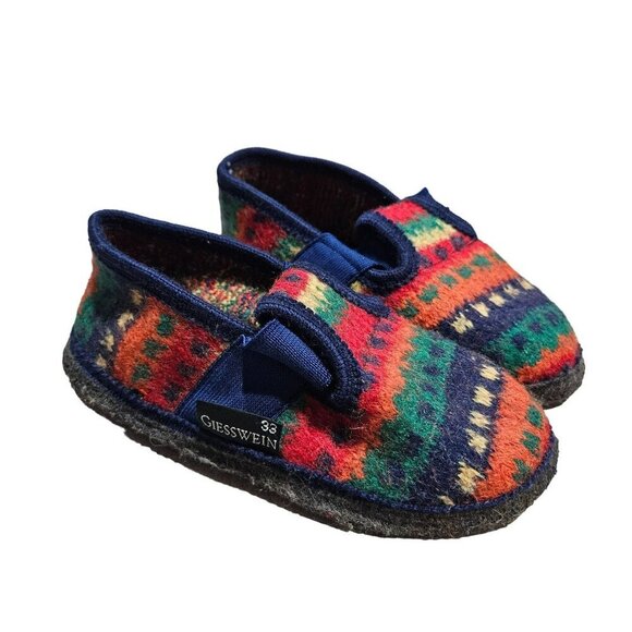 Giesswein Wool Blend Kids Slip-On Shoes Size 33 US 1.5‎ Multicolor Cozy Warm - Picture 1 of 14